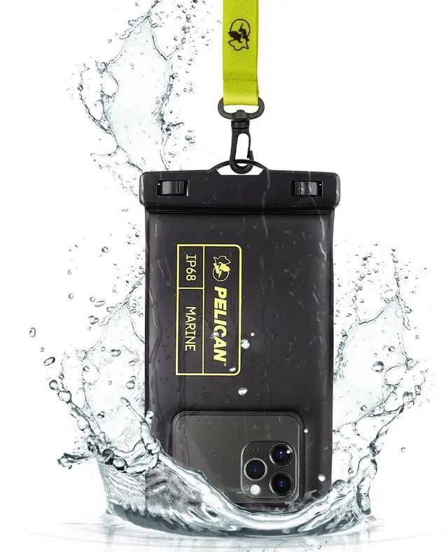 Main image of Marine Waterproof Phone Pouch (Regular) -Black/Hi-Vis Yellow