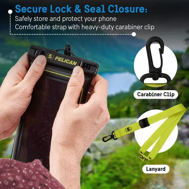 Alt view image 5 of 7 - Marine Waterproof Phone Pouch (Regular) -Black/Hi-Vis Yellow