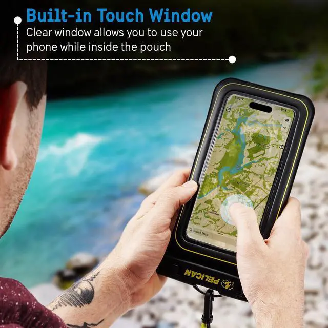 Alt view image 3 of 7 - Marine Waterproof Phone Pouch (Regular) -Black/Hi-Vis Yellow