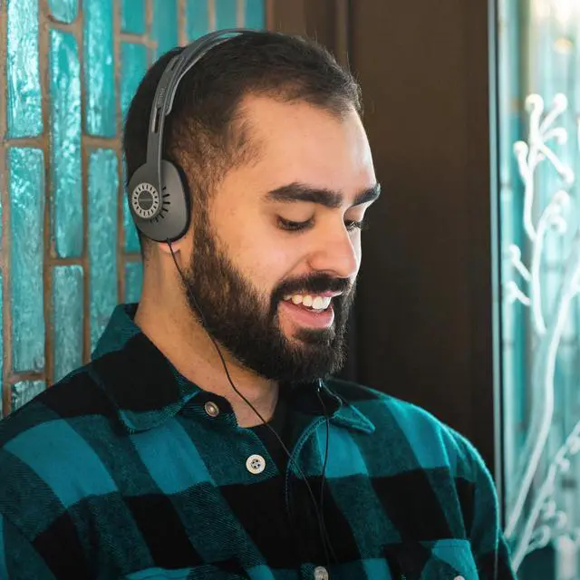 Alt view image 6 of 6 - KPH30iK Retro Style On-Ear Headphones, in-Line Microphone and Touch Remote Control, D-Profile Design, Wired with 3.5mm Plug, Dark Grey and Black