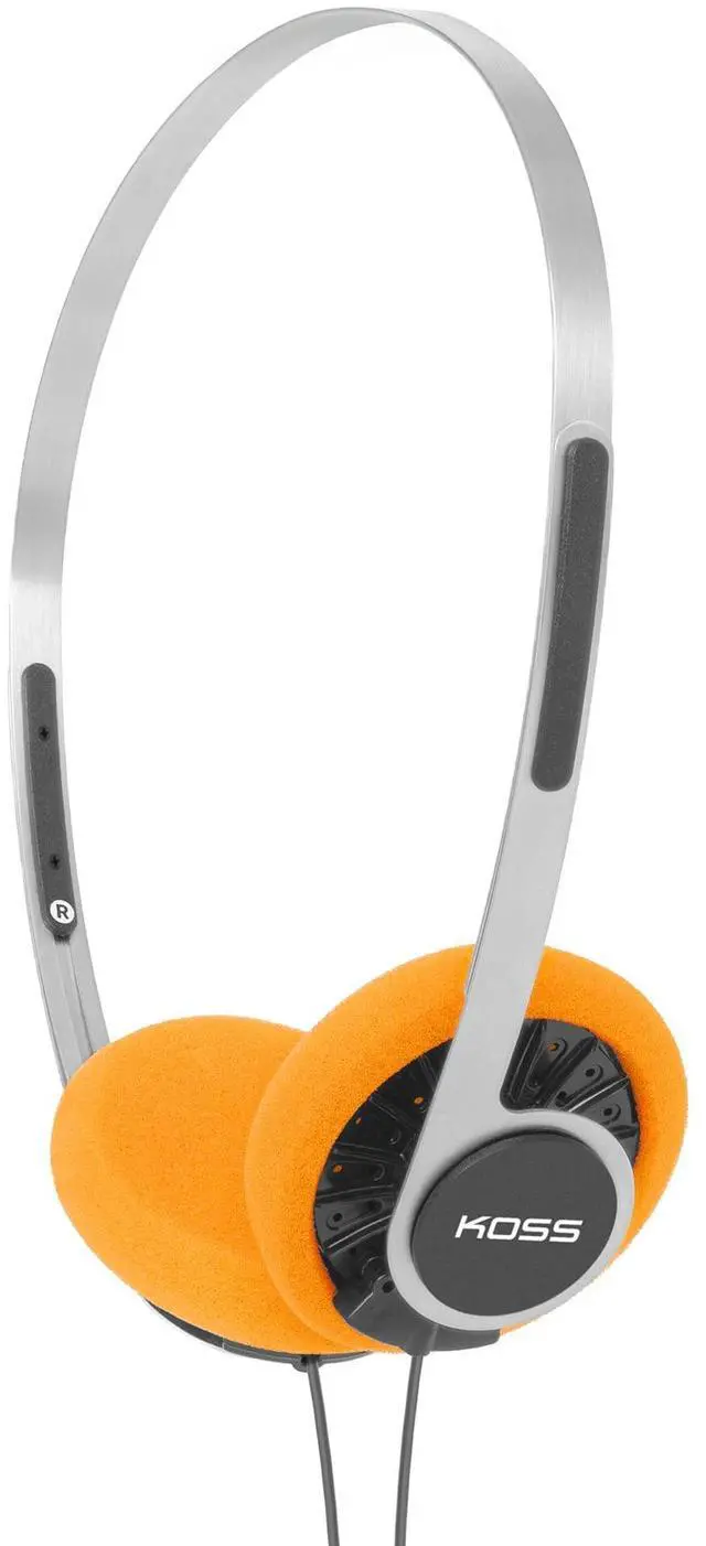 Main image of Retro On-Ear Headphone, 80s Style, Lightweight, Vintage, Ultra-Wide Frequency Response, Stainless Steel Adjustable Headband, Orange Foam Cushions