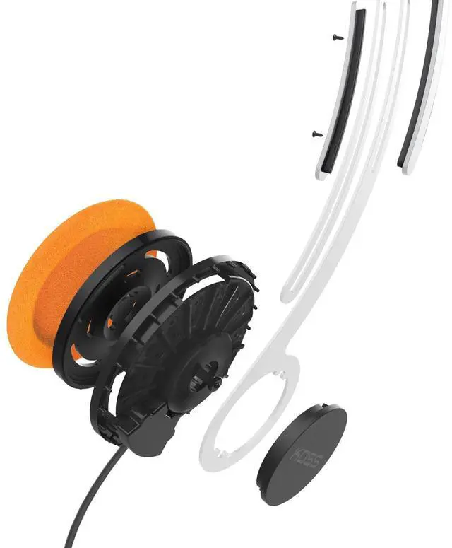 Alt view image 2 of 7 - Retro On-Ear Headphone, 80s Style, Lightweight, Vintage, Ultra-Wide Frequency Response, Stainless Steel Adjustable Headband, Orange Foam Cushions