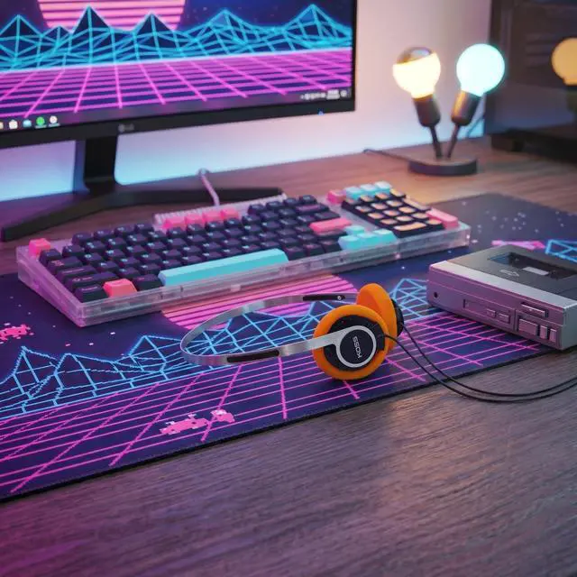 Alt view image 6 of 7 - Retro On-Ear Headphone, 80s Style, Lightweight, Vintage, Ultra-Wide Frequency Response, Stainless Steel Adjustable Headband, Orange Foam Cushions