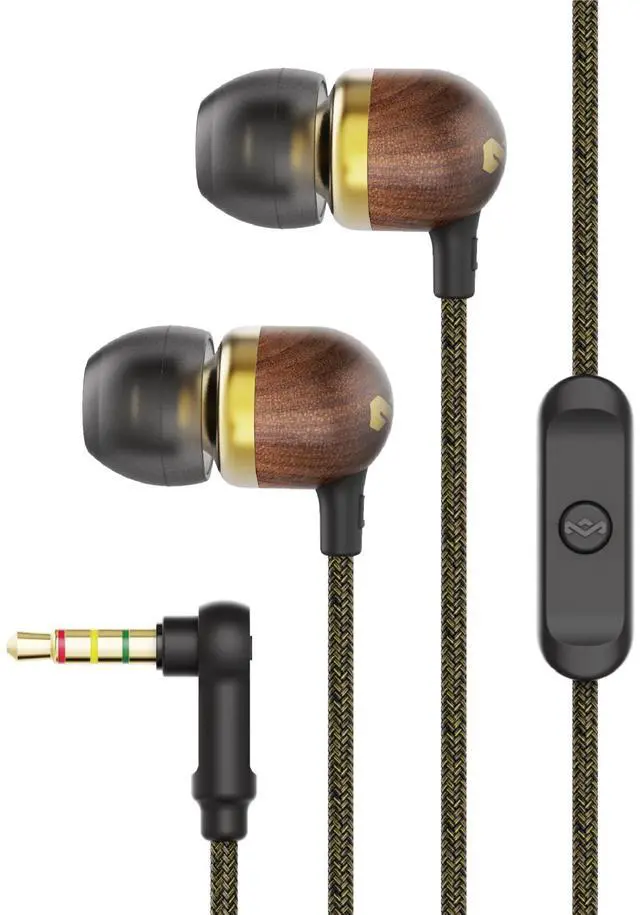 Main image of Smile Jamaica AUX Wired Earbuds with Microphone, Noise-Isolating in-Ear Headphones, Tangle-Resistant Cable, 3.5mm Jack Sustainable (Brass)