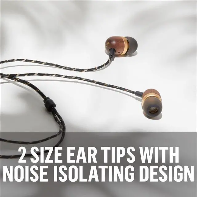 Alt view image 6 of 7 - Smile Jamaica AUX Wired Earbuds with Microphone, Noise-Isolating in-Ear Headphones, Tangle-Resistant Cable, 3.5mm Jack Sustainable (Brass)