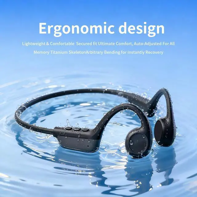 Alt view image 5 of 7 - Bone Conduction Sports Headphones 27g Ultra-Light Frame for All-Day Comfort, Bluetooth 6.0, Immersive Sound, Crisp Calls & Video, Trendy Black-Gray, Perfect for Cycling, Gym, Outdoor Sports