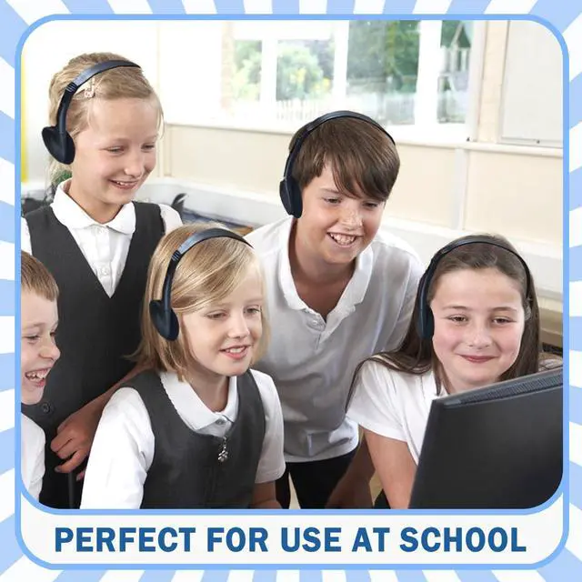 Alt view image 4 of 7 - Kids Headphones Bulk for School Classroom 10 Pack, Wired On-Ear Classroom Headphones for Students Children Toddler Boys Girls Teen(Black)