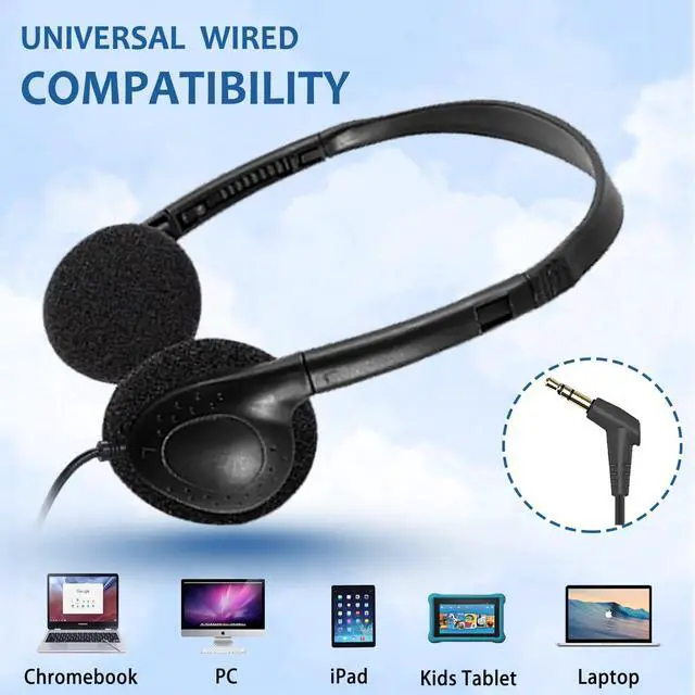 Alt view image 7 of 7 - Kids Headphones Bulk for School Classroom 10 Pack, Wired On-Ear Classroom Headphones for Students Children Toddler Boys Girls Teen(Black)