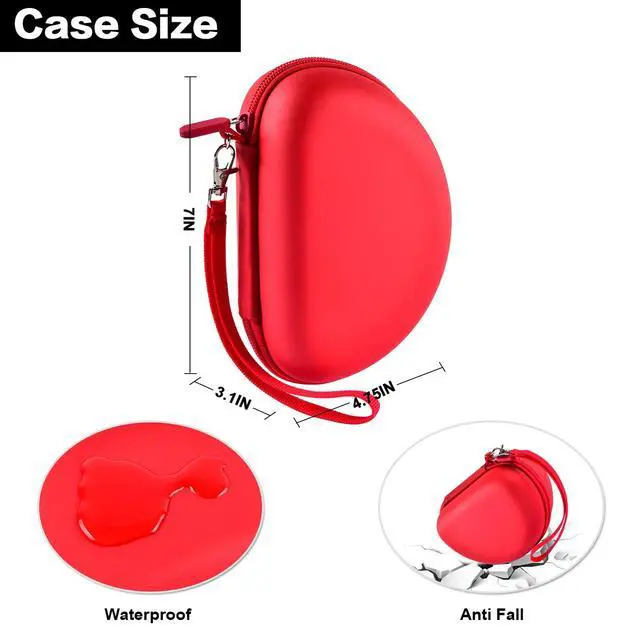Alt view image 5 of 7 - Hard Headphone Case Compatible with Beats Solo 2 3 4, Solo Pro, Studio Pro and Studio3, Water-Resistant Travel Carrying Case with Mesh Pocket-Red