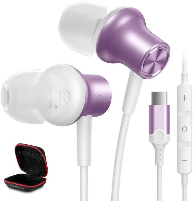 Main image of USB C Plug in Headphones for Apple Wired Earbuds for iPhone 17 17e 16 Pro Max 16e 15 Type C Ear Buds Corded Earphones for Google/Pixel 10 10a 9 for Samsung/Galaxy S26 S25 S24 for Android Phone Purple