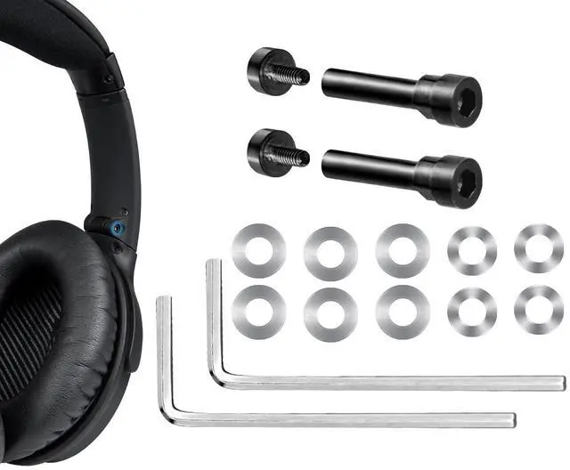 Main image of Metal Swivel Pins Replacement Parts Kit for Bose QuietComfort 35/QC35/QC35 II/QC45/QuietComfort SE (QC SE)/Quiet Comfort Wireless Headphones, Hinge Screws Accessories and Gasket - Black