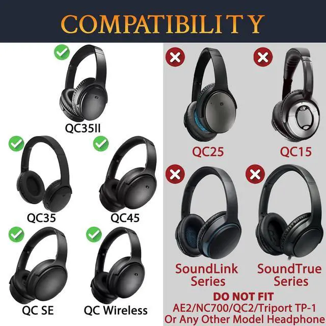Alt view image 2 of 7 - Metal Swivel Pins Replacement Parts Kit for Bose QuietComfort 35/QC35/QC35 II/QC45/QuietComfort SE (QC SE)/Quiet Comfort Wireless Headphones, Hinge Screws Accessories and Gasket - Black