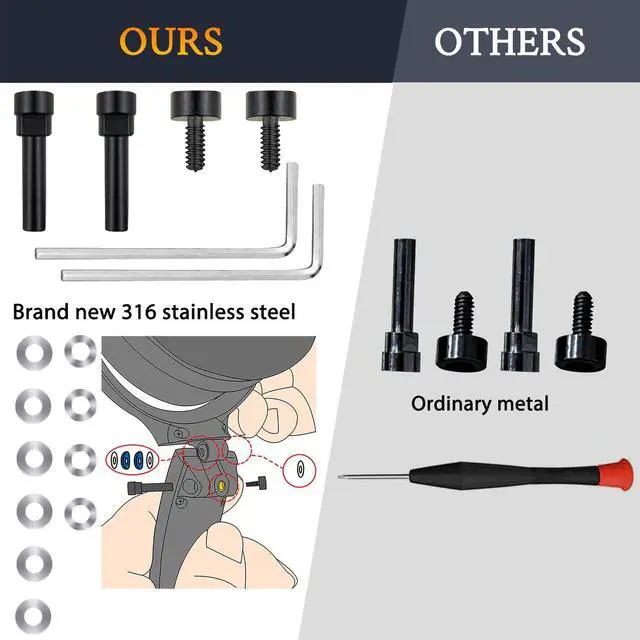 Alt view image 4 of 7 - Metal Swivel Pins Replacement Parts Kit for Bose QuietComfort 35/QC35/QC35 II/QC45/QuietComfort SE (QC SE)/Quiet Comfort Wireless Headphones, Hinge Screws Accessories and Gasket - Black