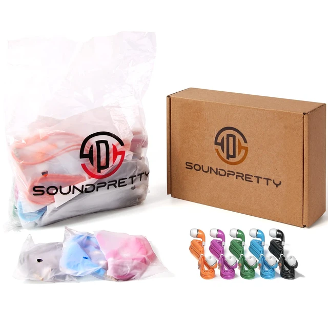 Alt view image 5 of 7 - Bulk Earbuds with Microphone 10 Pack, Wired Earbuds Earphones Multicolor Headphones with mic for Kids for School for Classroom Students with 3.5mm Jack