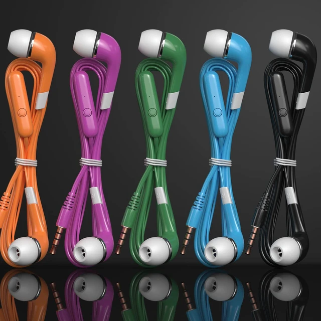 Alt view image 3 of 7 - Bulk Earbuds with Microphone 10 Pack, Wired Earbuds Earphones Multicolor Headphones with mic for Kids for School for Classroom Students with 3.5mm Jack