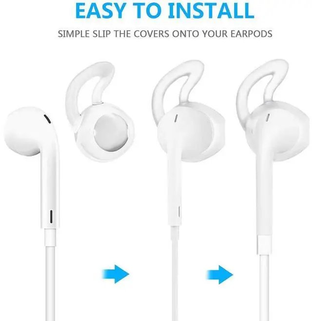 Alt view image 3 of 7 - Earpods Covers Anti-Slip Silicone Soft Sport Earbud Tips for iPhone 6S/6 Plus/5S/5C/5 Earbuds Comfortable 4 Pairs Clear