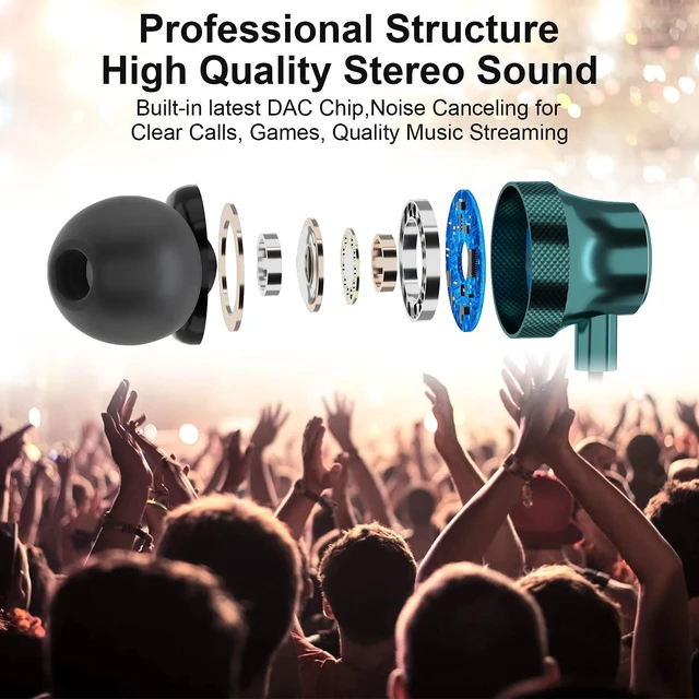 Alt view image 2 of 7 - USB C Headphone Wired Earbuds for Samsung S26 Ultra S25 FE S23 A17 A16 A36 Z Fold 8 In-Ear Noise Isolation Type C Earphone with Microphone for iPad for iPhone 18 Pro Max 17 17e 16e 16 15 Pixel 9a 10a