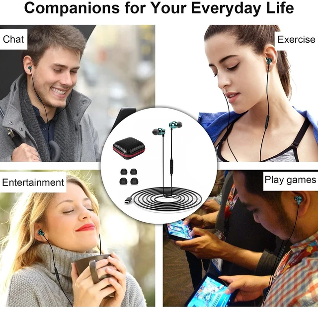 Alt view image 7 of 7 - USB C Headphone Wired Earbuds for Samsung S26 Ultra S25 FE S23 A17 A16 A36 Z Fold 8 In-Ear Noise Isolation Type C Earphone with Microphone for iPad for iPhone 18 Pro Max 17 17e 16e 16 15 Pixel 9a 10a