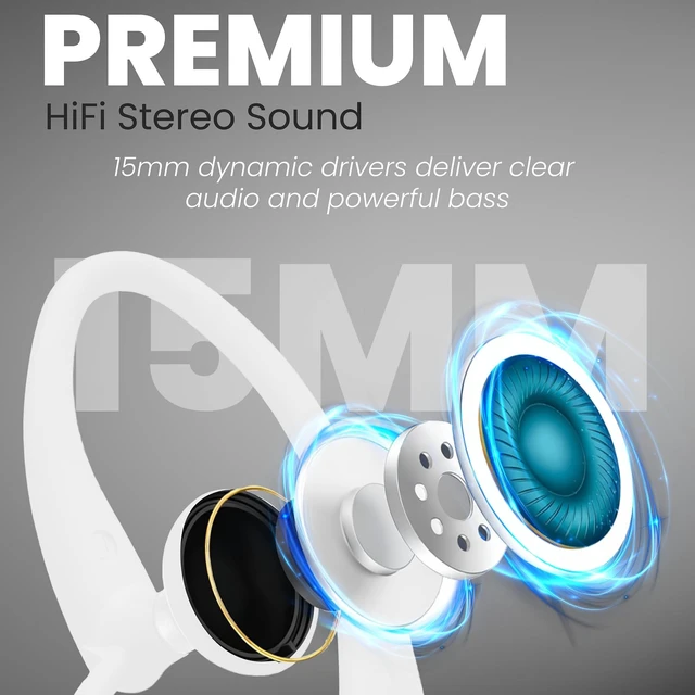 Alt view image 4 of 7 - SHS3200WT Flexible Earhook Headphones, White