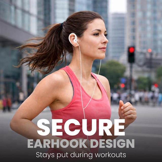 Alt view image 6 of 7 - SHS3200WT Flexible Earhook Headphones, White