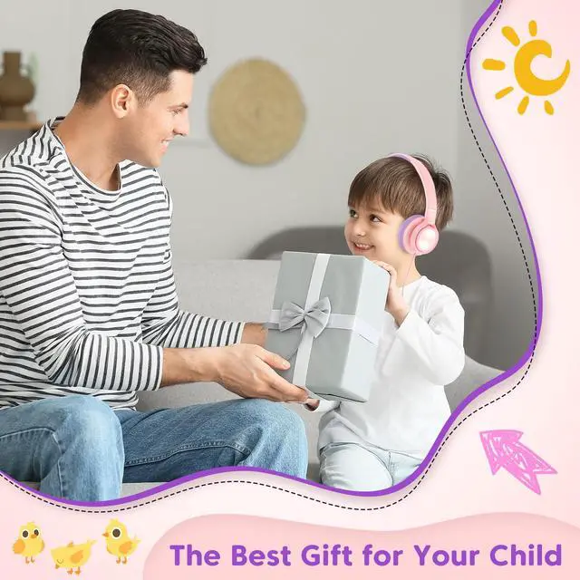 Alt view image 7 of 7 - Kids Headphones with 3.5mm & USB C Headphones Kids for School, Over-Ear for Boys Girls, Foldable Headphone Built-in Mic, Safe Volume for iPad/Travel/Tablets/Classroom, Back to School gift(Pink)