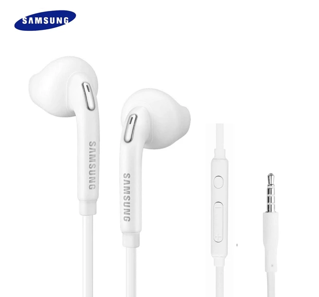 Alt view image 2 of 5 - Samung Wired Earbuds Original 3.5mm in-Ear Headphones Galaxy S10, S10 Plus, S10e Plus, Note 10, A71, A31 - Microphone & Volume Remote - Includes Black Velvet Carrying Pouch - White
