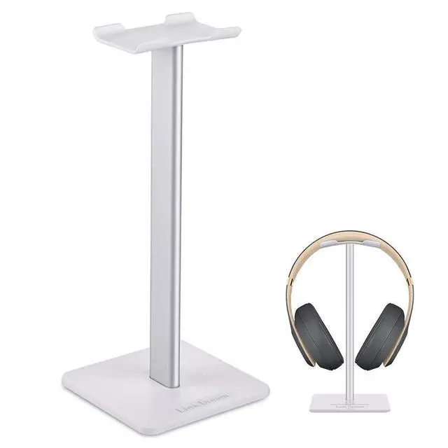 Main image of Headphone Stand Headset Holder Gaming Headset Holder with Aluminum Supporting Bar Flexible Headrest Anti-Slip Earphone Stand for All Headphones, White