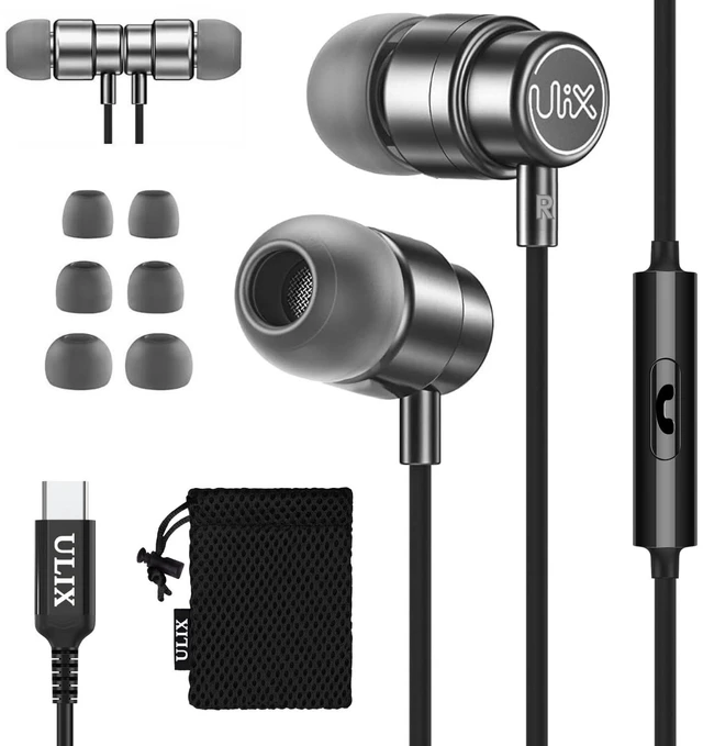 Main image of Rider USB C Headphones, Magnetic USB-C Earbuds for iPhone 17 16 15 Pro Max Plus Air Samsung Galaxy S24 S23 Ultra S22 S21 FE S20 Z Flip 3 Fold 4 A54, USB Type C Earphones - Grey