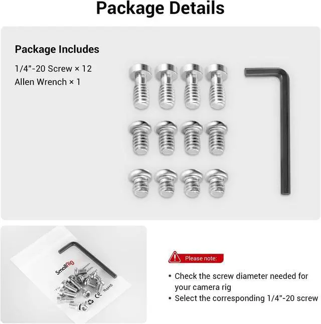 Alt view image 3 of 7 - Allen Wrench Screw 1/4" Screws Accessories Tool (12pcs/Pack) - 1713