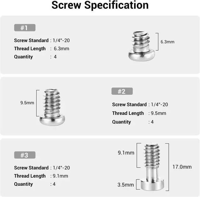 Alt view image 2 of 7 - Allen Wrench Screw 1/4" Screws Accessories Tool (12pcs/Pack) - 1713