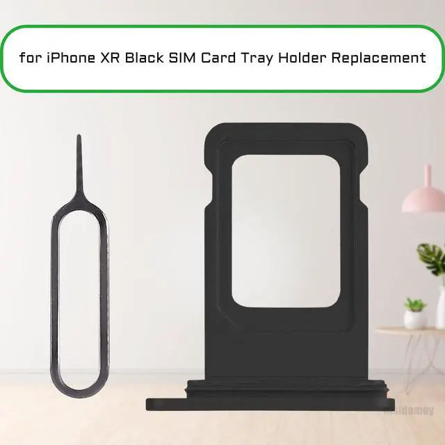 Alt view image 2 of 6 - for iPhone XR Black SIM Card Tray Holder Replacement Single SIM Version for iPhoneXR Card Slot with Waterproof Rubber Ring Repair Fix Kit Card Removal Tool for A1984 A2105 A2106 A2107 A2108