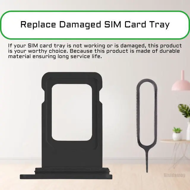 Alt view image 4 of 6 - for iPhone XR Black SIM Card Tray Holder Replacement Single SIM Version for iPhoneXR Card Slot with Waterproof Rubber Ring Repair Fix Kit Card Removal Tool for A1984 A2105 A2106 A2107 A2108