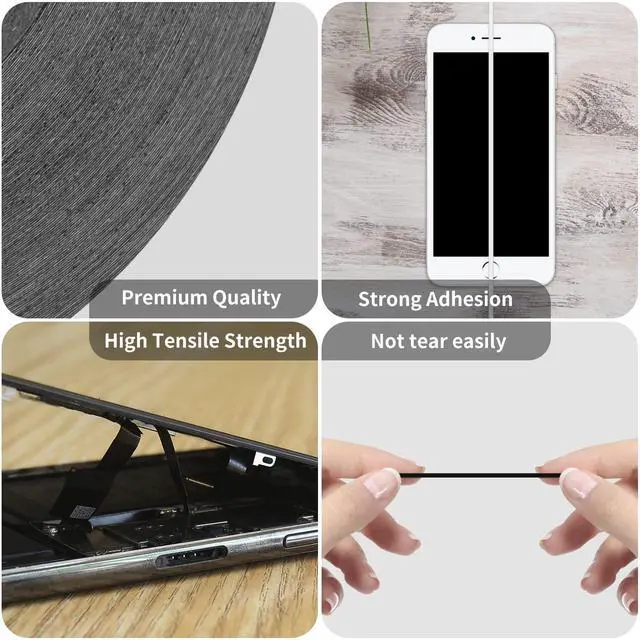 Alt view image 3 of 7 - 2mm / 3mm / 4mm / 5mm x 50M Phone Repair Tape Phone Screen Adhesive Tape LCD Touch Screen Repair Tape with 1 Tweezers for Cell Phone, iPad, Tablets, Laptops, LCD Screen