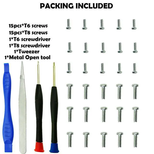 Alt view image 2 of 6 - 30PCS Install Repair Kit Mod Open Shell Tools Torx T8H T6 Screwdrivers Screws for Xbox One, Xbox Series X/S, Xbox One S/X, Xbox Elite Series 2 Core, Xbox 360 Controller