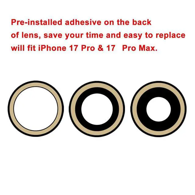 Alt view image 4 of 7 - 2 Sets OEM Back Rear Camera Lens Glass Replacement Compatible with iPhone 17 Pro and iPhone 17 Pro Max with pre-Installed Adhesive and Reparing Toolkit