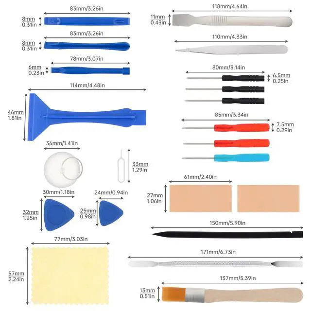 Alt view image 5 of 7 - 22 in 1 Professional Safe Opening Pry Tool, Mobile Phone Repair Screwdrivers Sucker Hand Tools Kit for iPhone, Smart Cell Phone, Laptop