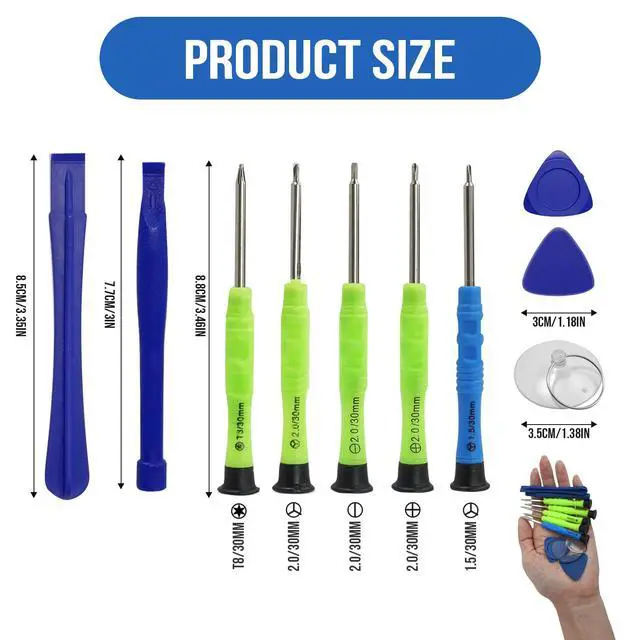 Alt view image 2 of 6 - 10 Piece Opening Pry Tool Repair Kit with Screwdriver Plastic Spudger for Laptop Computer Tablets Ipad Electronics iPod Touch