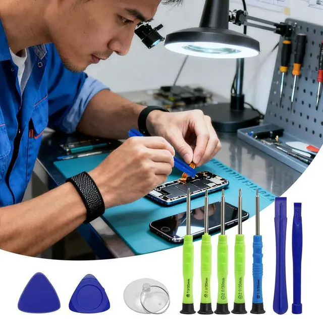 Alt view image 4 of 6 - 10 Piece Opening Pry Tool Repair Kit with Screwdriver Plastic Spudger for Laptop Computer Tablets Ipad Electronics iPod Touch