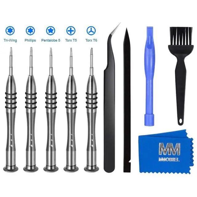 Alt view image 2 of 6 - Toolkit Compatible with Macbook Pro/Air Repair-10 in-1 Professional Screwdriver Kit-Incl. 5x Magnetic Screwdriver: Tri-wing,Phillips,Pentalobe 5,Torx T5/T6 and other Opening and Cleaning Tools