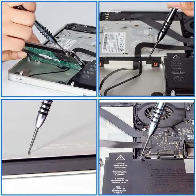 Alt view image 6 of 6 - Toolkit Compatible with Macbook Pro/Air Repair-10 in-1 Professional Screwdriver Kit-Incl. 5x Magnetic Screwdriver: Tri-wing,Phillips,Pentalobe 5,Torx T5/T6 and other Opening and Cleaning Tools