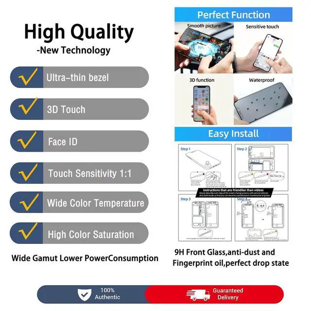 Alt view image 4 of 7 - for iPhone XR LCD Screen Replacement 6.1 inch(Model A1984, A2105, A2106, A2108) Display digitizer Assembly Touch Screen,with Frame Assembly Repair Tool