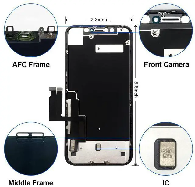 Alt view image 5 of 7 - for iPhone XR LCD Screen Replacement 6.1 inch(Model A1984, A2105, A2106, A2108) Display digitizer Assembly Touch Screen,with Frame Assembly Repair Tool