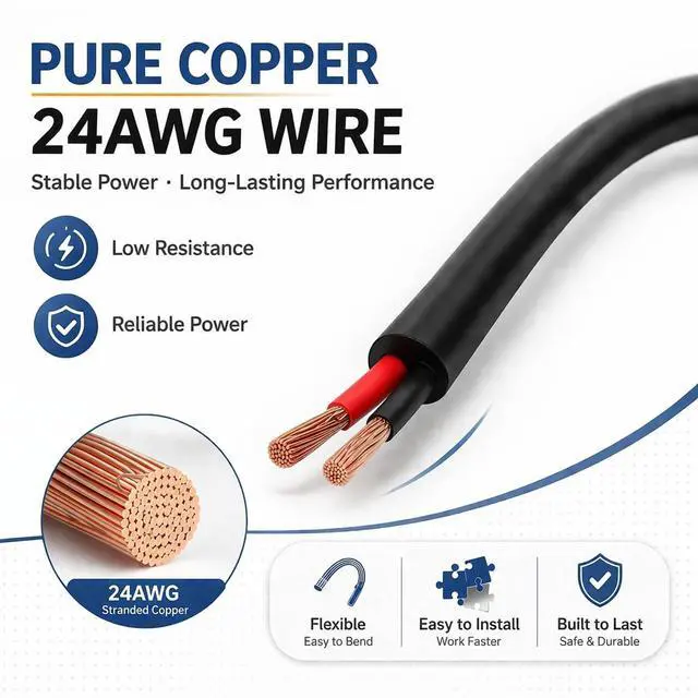 Alt view image 5 of 7 - USB Pigtail Cable USB Power Cable Wire with Wire Connectors,1.64ft 24AWG 2A 5V,DIY Repair Kit,Bare Wire Open End,Pure Copper,Black,2-Pack