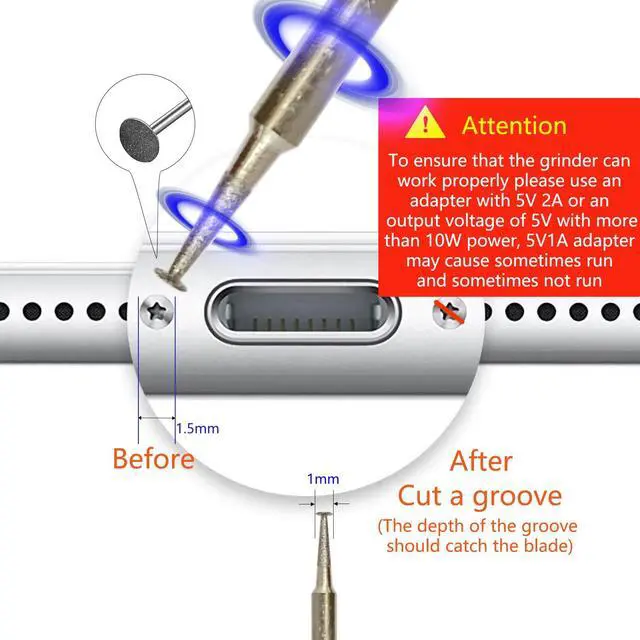 Alt view image 2 of 6 - Damaged Screw Removal for iPhone, iPhone Repair Tool, Broken Screw Extractor Kit for Cell Phone,Targetting Small Screw Damaged can not Screw Out by Screwdriver, USB 5V2A Adapter Required