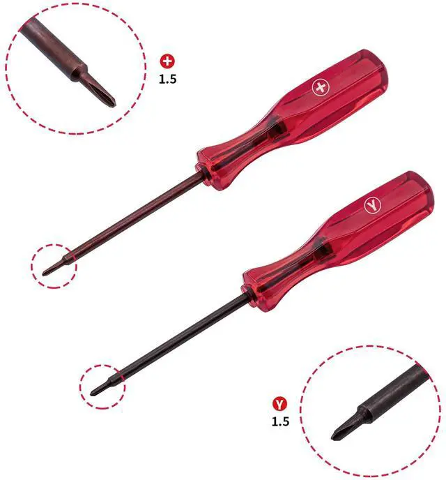 Alt view image 2 of 7 - Tri-Wing & Phillips Screwdriver Set for Nintendo Switch, Switch 2 Joycon, Switch OLED/Lite, GameCube, Wii, GBA, 3DS, NDS, Dsi, Wii, PS4 Controller 2-in-1 Magnetic Precision Repair Kit