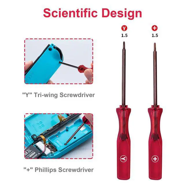 Alt view image 5 of 7 - Tri-Wing & Phillips Screwdriver Set for Nintendo Switch, Switch 2 Joycon, Switch OLED/Lite, GameCube, Wii, GBA, 3DS, NDS, Dsi, Wii, PS4 Controller 2-in-1 Magnetic Precision Repair Kit