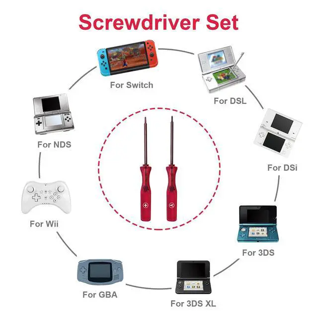 Alt view image 7 of 7 - Tri-Wing & Phillips Screwdriver Set for Nintendo Switch, Switch 2 Joycon, Switch OLED/Lite, GameCube, Wii, GBA, 3DS, NDS, Dsi, Wii, PS4 Controller 2-in-1 Magnetic Precision Repair Kit