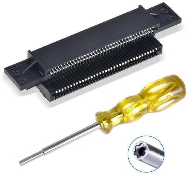 Main image of 72 Pin NES Connector Replacement, NES Cartridge Slot with 3.8mm Screwdriver Bit Open Tool for Switch 8 Bit System
