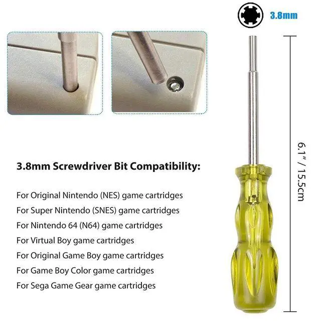 Alt view image 5 of 6 - 72 Pin NES Connector Replacement, NES Cartridge Slot with 3.8mm Screwdriver Bit Open Tool for Switch 8 Bit System