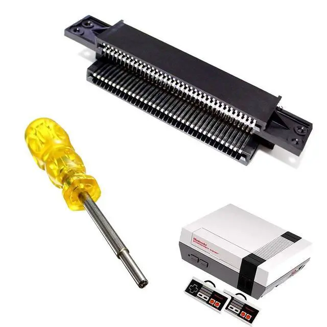 Alt view image 6 of 6 - 72 Pin NES Connector Replacement, NES Cartridge Slot with 3.8mm Screwdriver Bit Open Tool for Switch 8 Bit System